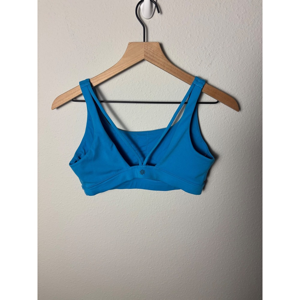 Athleta Exhale Bra D-DD Blue Strappy Back Yoga Sports Bra Womens Size Small S - Picture 2 of 3